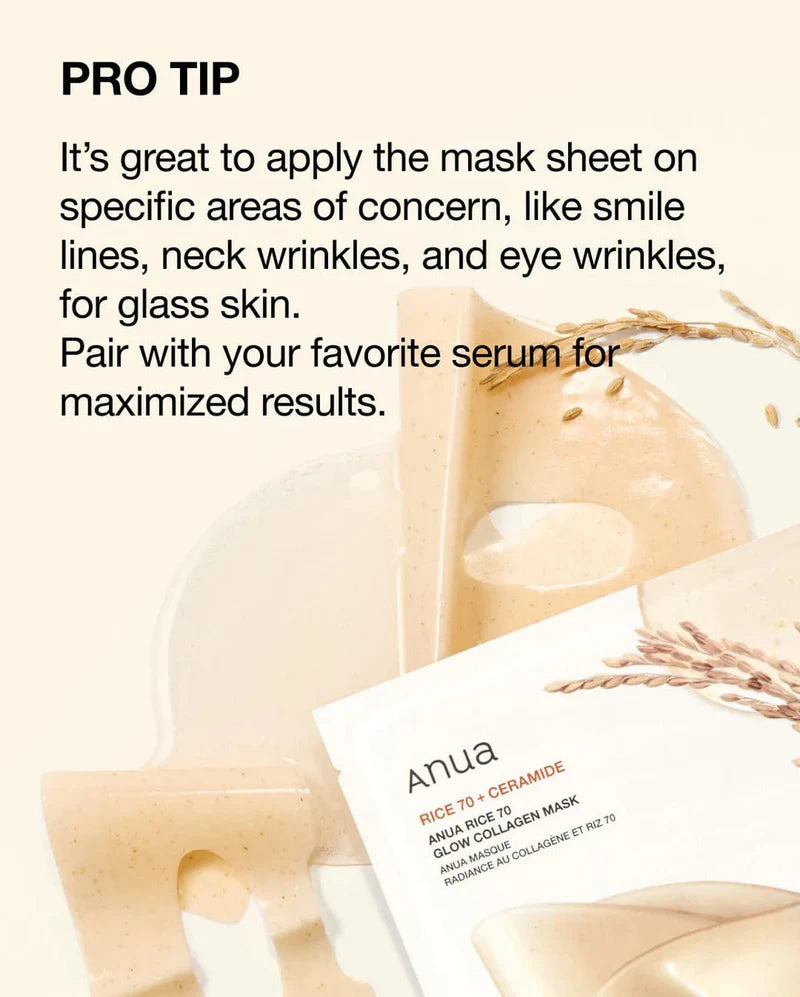Anua Korean Rice and Ceramide Mask for Hydration, Repair, and Skin Radiance