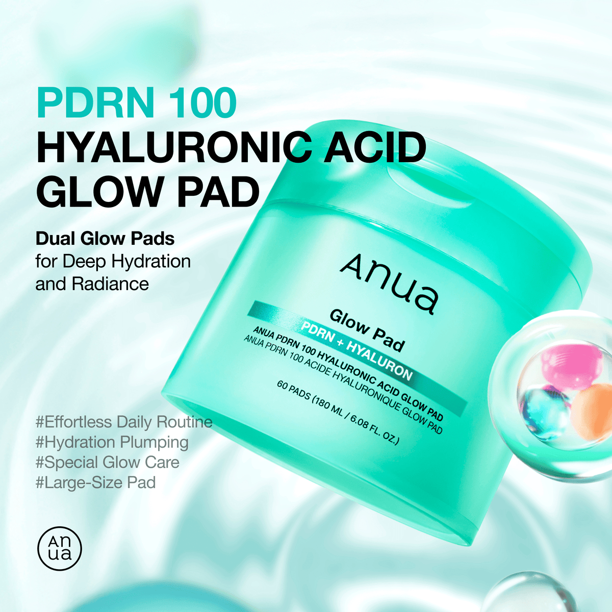 Anua Intense Glow and Elasticity Toner Pads with PDRN and Hyaluronic Acid (60 Pads)