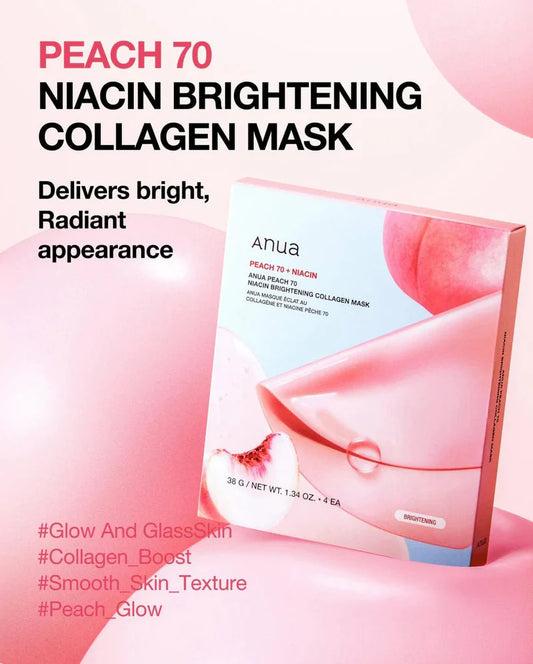 Anua Peach Collagen Niacinamide Mask for Instant Brightening and Radiance